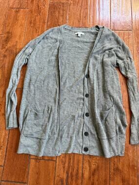 100% Cotton American Eagle Outfitters Grey Button Up Cardigan